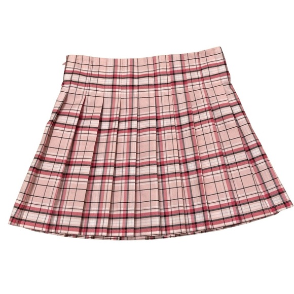 No Boundaries Pink Plaid Pleated Mini Skirt, Skater, Y2K, Grunge, Juniors Medium - Picture 1 of 7